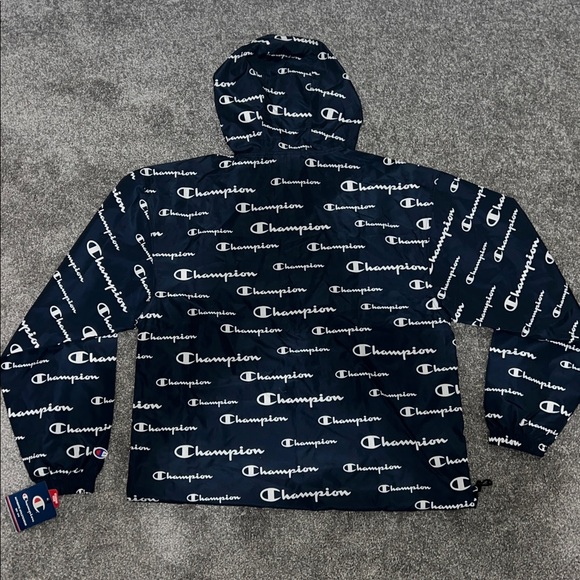 Champion Navy Blue Logo Print Lightweight Wind Breaker - Picture 4 of 4